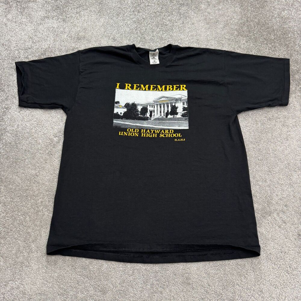 Vintage Fruit Of The Loom Graphic T-Shirt XL Black Hayward Union High School Tee